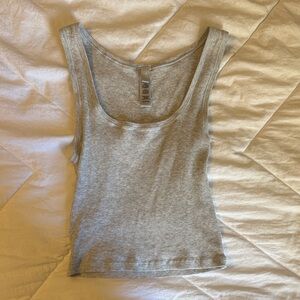 SKIMS Light Gray Ribbed Tank Top